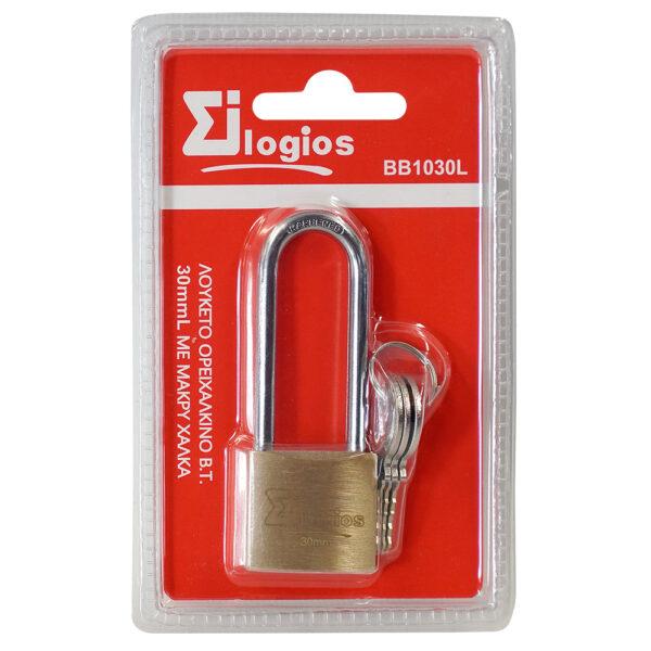 ΛΟΥΚΕΤΟ ΟΡΕΙΧΑΛΚΙΝΟ Β.Τ. 30mm ΜΕ 3 ΚΛΕΙΔΙΑ & ΜΑΚΡΥ ΧΑΛΚΑ BL